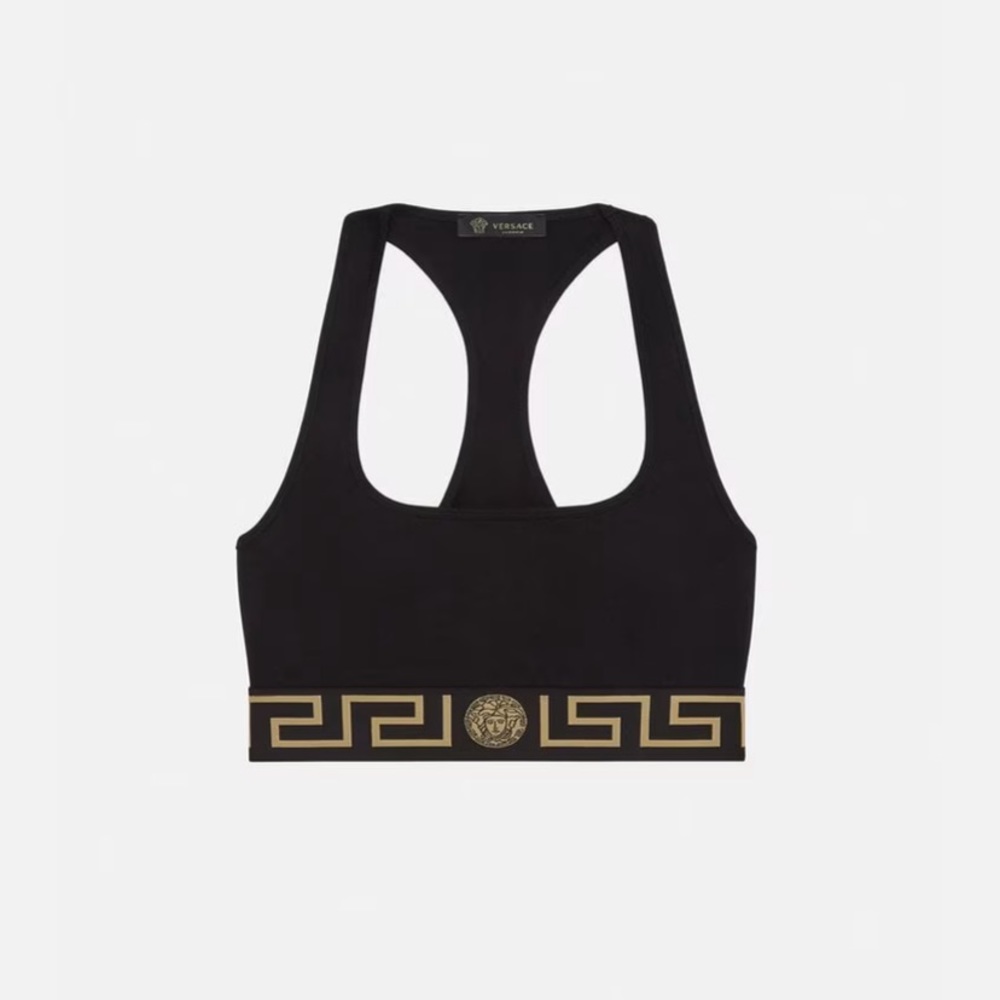 “Greca Border Scoop Bralette” from Versace (BRAND NEW).